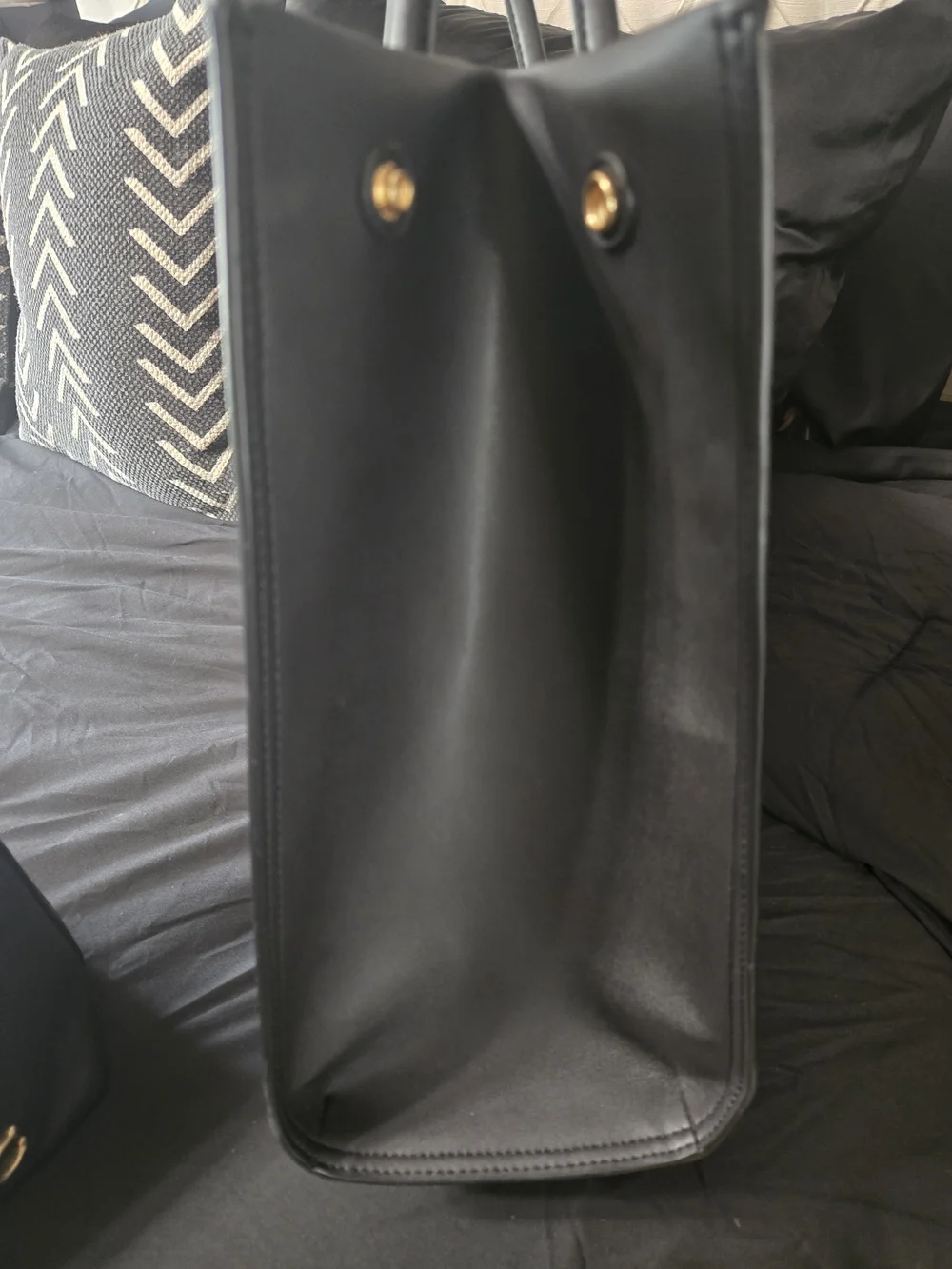 Tory Burch Ella Black Water Repellent Logo Tote